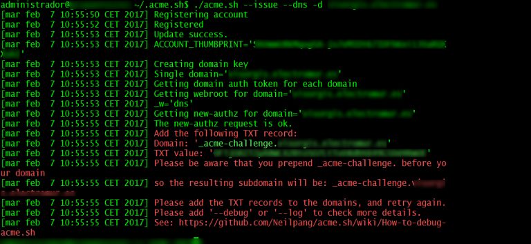 Как проверить txt запись acme challenge в dns